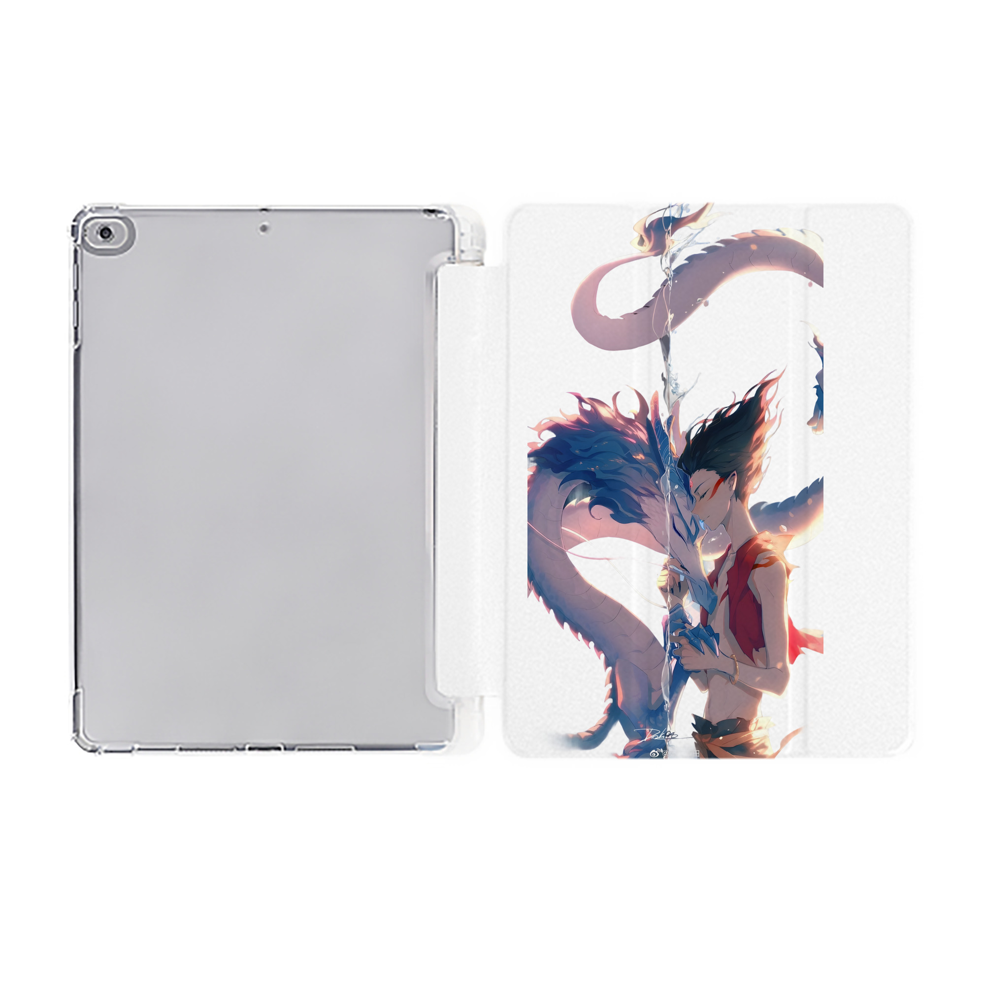 （画像用） Ne Zha 2 ナタ 魔童の大暴れ IPad ケース ペン収納付き 三つ折りスタンド PUレザー×シリコン 対応機種9.5/10.5/10.9インチ